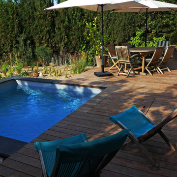 Jardin écologique & micro piscine carrée