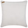 Ivory Throw Pillow Cover, Beaded 16"x16" Linen, Swadika