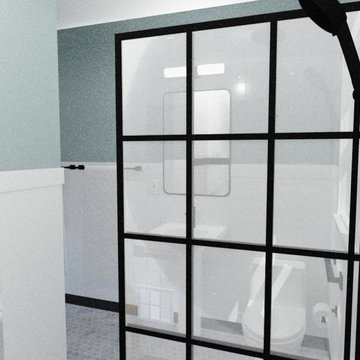 Oakland Lower Hills Transitional French Noir Bath