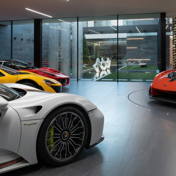 Serenity Indian Wells glass wall modern mansion luxury car garage