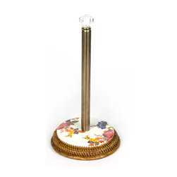 Flower Market Enamel Paper Towel Holder - White | MacKenzie-Childs - Paper Towel Holders