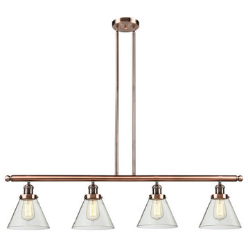 Innovations Large Cone 4-Light Dimmable LED Island Light, Antique Copper