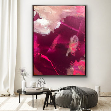 Rosy- Abstract Painting Original Contemporary pink Modern, Large minimal Artwork