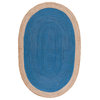 Safavieh Vintage Leather Collection NF801D Rug, Royal Blue/Natural, 6' X 9' Oval