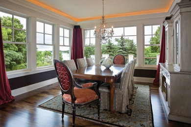Example of a transitional dining room design in Vancouver