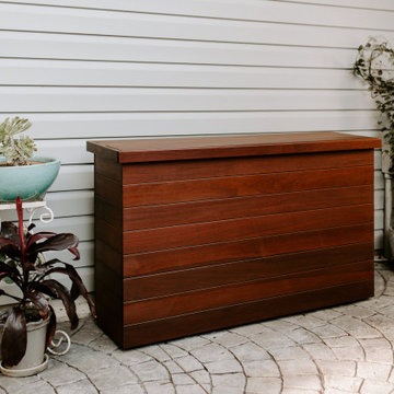Outdoor TV Lift Cabinet - Ipe Brazilian Walnut