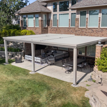 Dexter MI: Huge 3-zone Forever Pergola (adobe, drop beam)