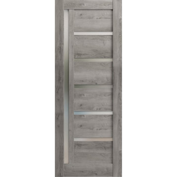 Slab Barn Door Panel 30 x 80 | Quadro 4088 Nebraska Grey | Frosted Glass