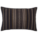 Jaipur Living - Jaipur Living Dzukou Tribal Black/Taupe Down Pillow 16"X24" Lumbar - Handmade by weavers in Nagaland, India, the Nagaland collection showcases the traditional loin-loom techniques of the indigenous tribes of the region. The artisan-made Dzukou throw pillow effortlessly combines heritage-rich tribal and stripe patterns with a black, taupe, and gold colorway for a stunning statement in any space. Crafted of soft, finely woven cotton, this pillow brings the global art of Naga textiles to the modern home.
