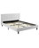 Mid Century Modern Full Size Bed Frame, Deep Tufted Polyester Headboard, White