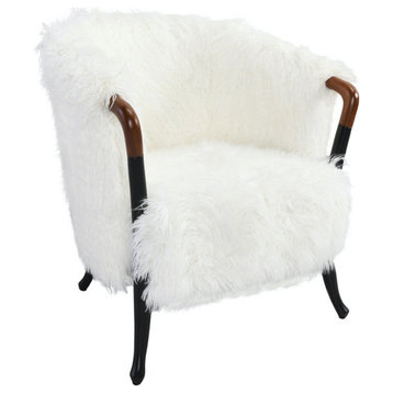 White Faux Fur Arm Chair