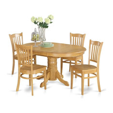 5-Piece Dining Room Set For 4- Table With Leaf And 4 Dining Chairs.