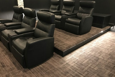 Inspiration for a home theater remodel in Cedar Rapids