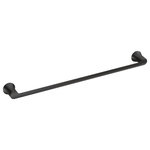 Moen - Moen Doux 24" Towel Bar, Matte Black - A graceful arc and unique, soft-stream water flow, make Doux the perfect addition to any bathroom interior as it redefines modern in the language of great design. The D-shaped spout was carefully crafted to present the water in a flat, thin silky ribbon to continue the clean lines of the faucets smooth, wide form.