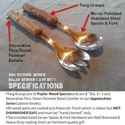 ADK Kitchen Series, Handmade, Rustic, Twig Handled Salad Serving Set (2 pcs) - Kitchen Tools And Gadgets