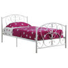 Monarch Specialties Bed, Twin Size, White Metal Frame Only, I2390W