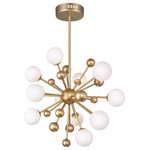CWI LIGHTING - CWI LIGHTING 1125P24-11-268 11 Light Chandelier with Sun Gold Finish - CWI LIGHTING 1125P24-11-268 11 Light Chandelier with Sun Gold FinishThis breathtaking 11 Light Chandelier with Sun Gold Finish is a beautiful piece from our Element collection. With its sophisticated beauty and stunning details, it is sure to add the perfect touch to your décor.Collection: ElementCollection: Sun GoldMaterial: Metal (Stainless Steel)Shade Color: WhiteShade Material: GlassHanging Method / Wire Length: Comes with 72" of rodsDimension(in): 24(H) x 24(Dia)Max Height(in): 96Bulb: (11)2W G9 LED DC12V Bi-Pin Base(Not Included)CRI: 80Voltage: 120Certification: ETLInstallation Location: DRYOne year warranty against manufacturers defect.