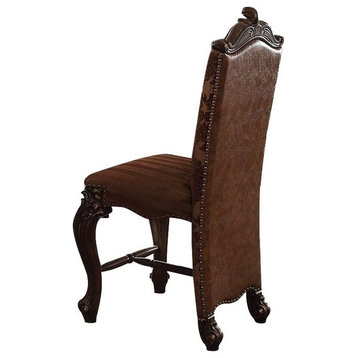 Acme Versailles Counterheight Chair in Cherry Oak (Set of 2)