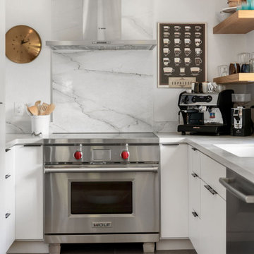 Wolf range, marble backsplash — Nixon II, Reno interior design by Find Design