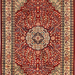 Red Persian Tree of Life Rug 4' 7" x 7' 2" - Area Rugs