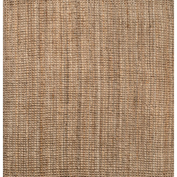 Pata Hand Woven Chunky Jute Natural 5' Square Area Rug