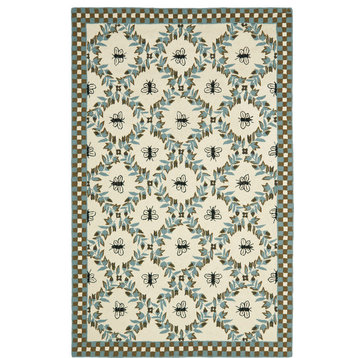 Safavieh Chelsea Collection HK55 Rug, Ivory/Blue Green, 5'3"x8'3"