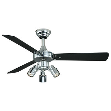 Bellevue VXCFA31462 Greyson 42" 3 Blade Indoor Ceiling Fan - Chrome