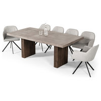 Modrest Rime Modern Concrete and Oak Dining Table