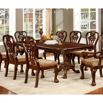 Furniture of America Wilson Wood Extendable Dining Table in Brown Cherry
