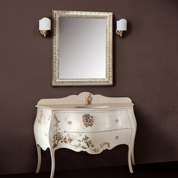 M Luxury Ivonne 51.2" Bathroom Vanity Decorated Cabinet Set Single Sink, Beige