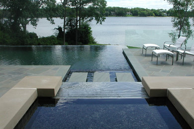 Design ideas for a large modern aboveground pool in Detroit.