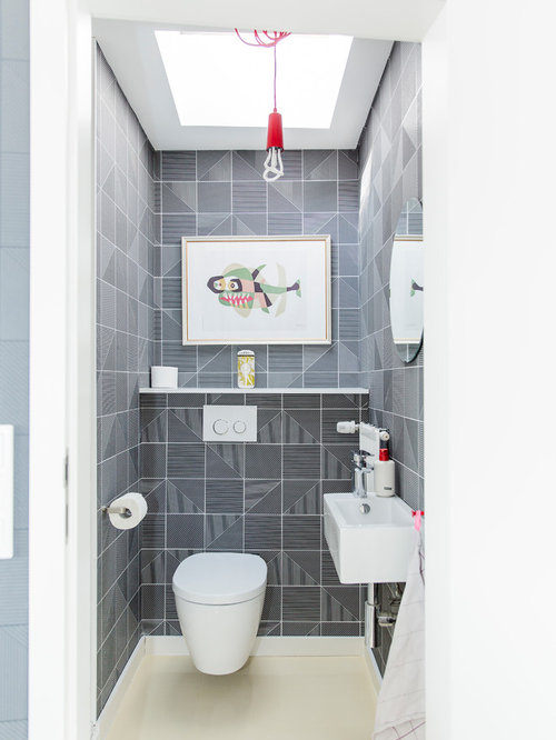 Industrial Gästetoilette & Gäste-WC mit Mineralwerkstoff-Waschtisch