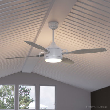 Luxury Urban Loft Ceiling Fan, Matte White, UHP9012, Mendocino Collection