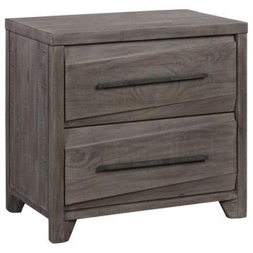Modus Hearst Solid Wood Two Drawer Nightstand in Sahara Tan