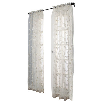 Venice Rod Pocket Curtain Panel 54 x 95 in White