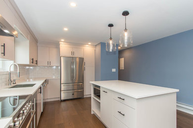 Example of a minimalist kitchen design in Vancouver