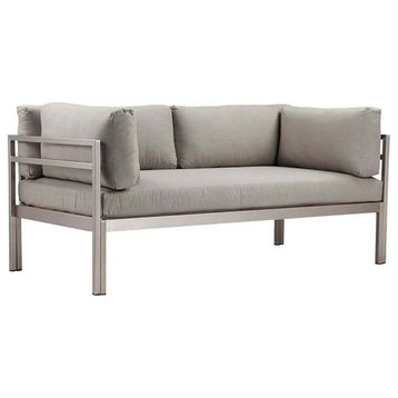 Pangea Home Cloud 25x65" Modern Aluminum Sofa in Gray Finish