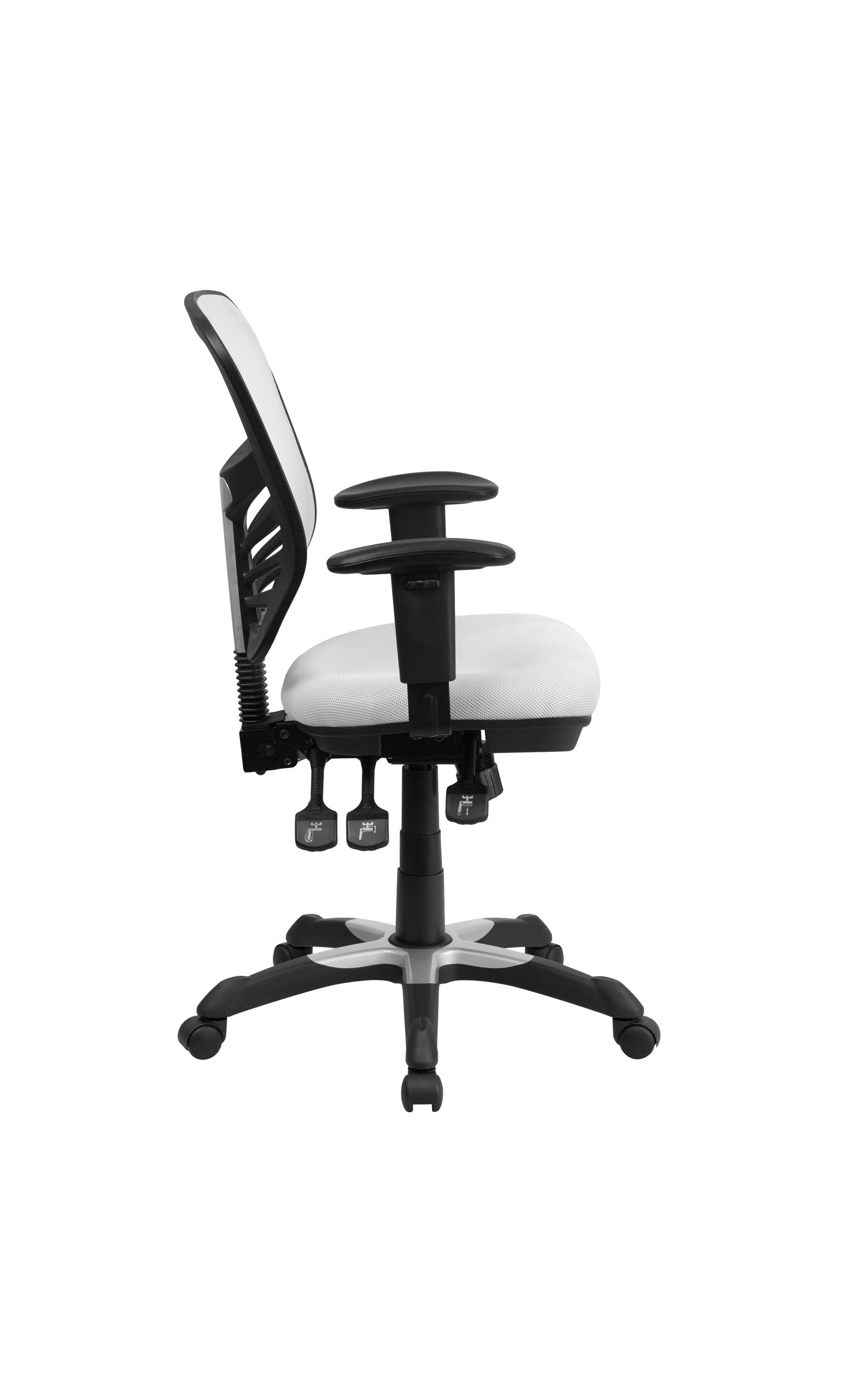 Flash Mid-Back Swivel Office Chair/Adjustable Arms, White - HL-0001-WH ...