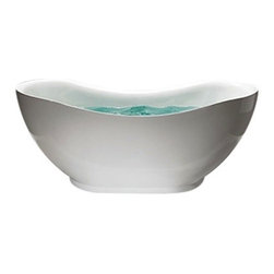 Fontana 67" Freestanding Oval Bath Tub - Acrylic White - Bathtubs