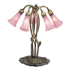 Meyda Lighting 16.5"H Pink Pond Lily 5 Light Accent Lamp