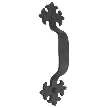 Rustic Spanish Style Wrought Iron Cabinet Drawer Pull, Black
