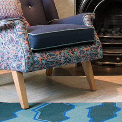 Clueit Webb Interiors Upholstered Chairs - Lucienne in Estury Indigo, Faroe Navy - Armchairs & Accent Chairs