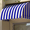 Awntech 8' Savannah Acrylic Fabric Fixed Awning, Bright Blue/White Stripe