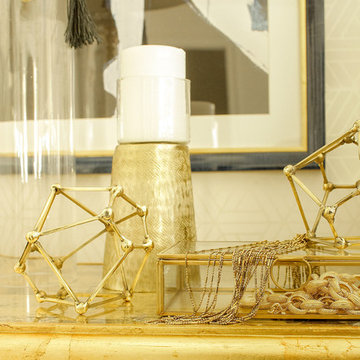 Navy and Gold Luxe Master Bedroom
