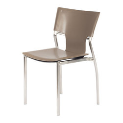 Vera Satin Nickel Frame Dining Chair | Cappuccino (Set of 4) - Dining Chairs