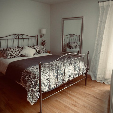 Cherry wood romantic bedroom with secret passage