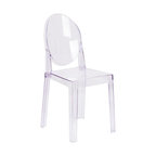 Ghost Chair, Transparent Crystal With Oval Back