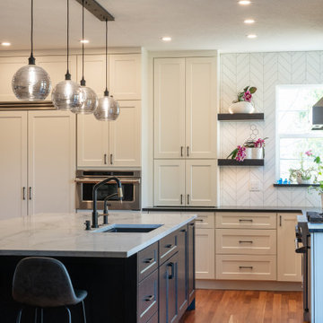 Boulder County Luxury Kitchen Remodel with Quartzite Island & Custom Cabinetry