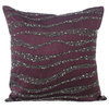 Textured Pintucks Plum Pillows Cover, Art Silk Pillow Covers, Plum Waves, 6. Deep Plum (Purple Ripples), 26"x26"