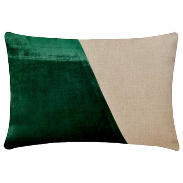 Green Velvet 12"x16" Lumbar Pillow Cover - Velutinous Green